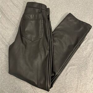 Abercrombie  Curve Love 90s Straight Ultra High Rise Leather Pants